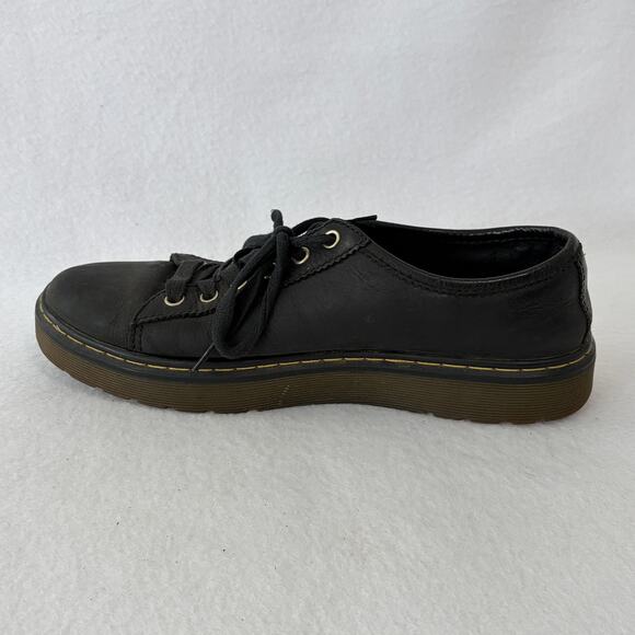 Dr. Martens Shoes Mens 9 Womens 10 Black Matte Leather Farrell Low Top Sneakers